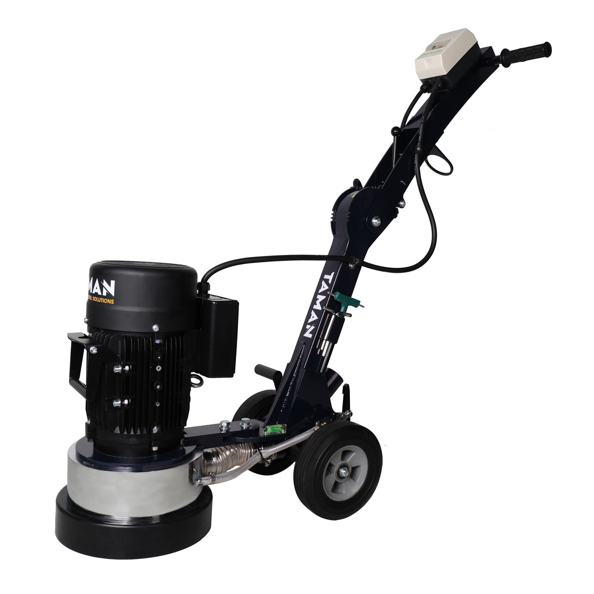 TAMAN C250 250mm concrete floor grinder with the round grinding shroud fitted