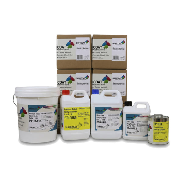 Garage Floor Epoxy Kit 50sqm contents