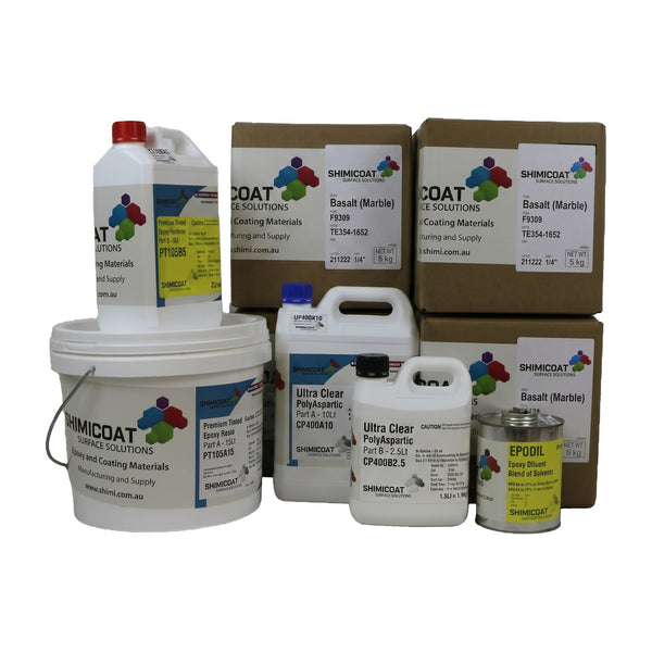 Epoxy Flake Floor Complete Kit 50sqm contents
