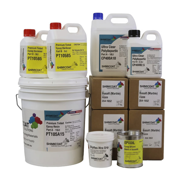 Slip Resistant Epoxy Flake Floor Complete Kit 50sqm contents
