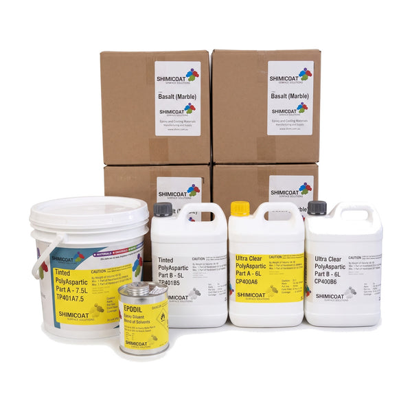 UV Plus Polyaspartic Flake Floor Complete Kit 50sqm contents