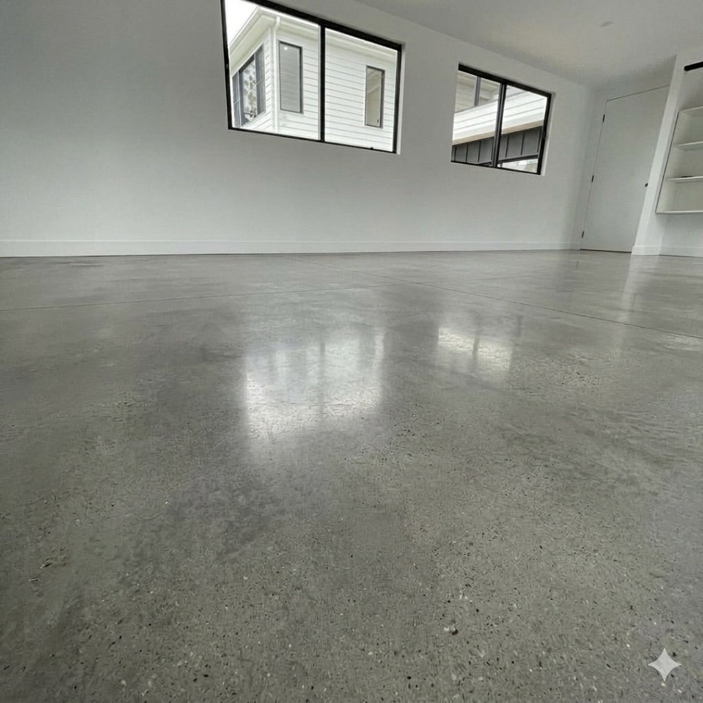 Before — bare concrete floor